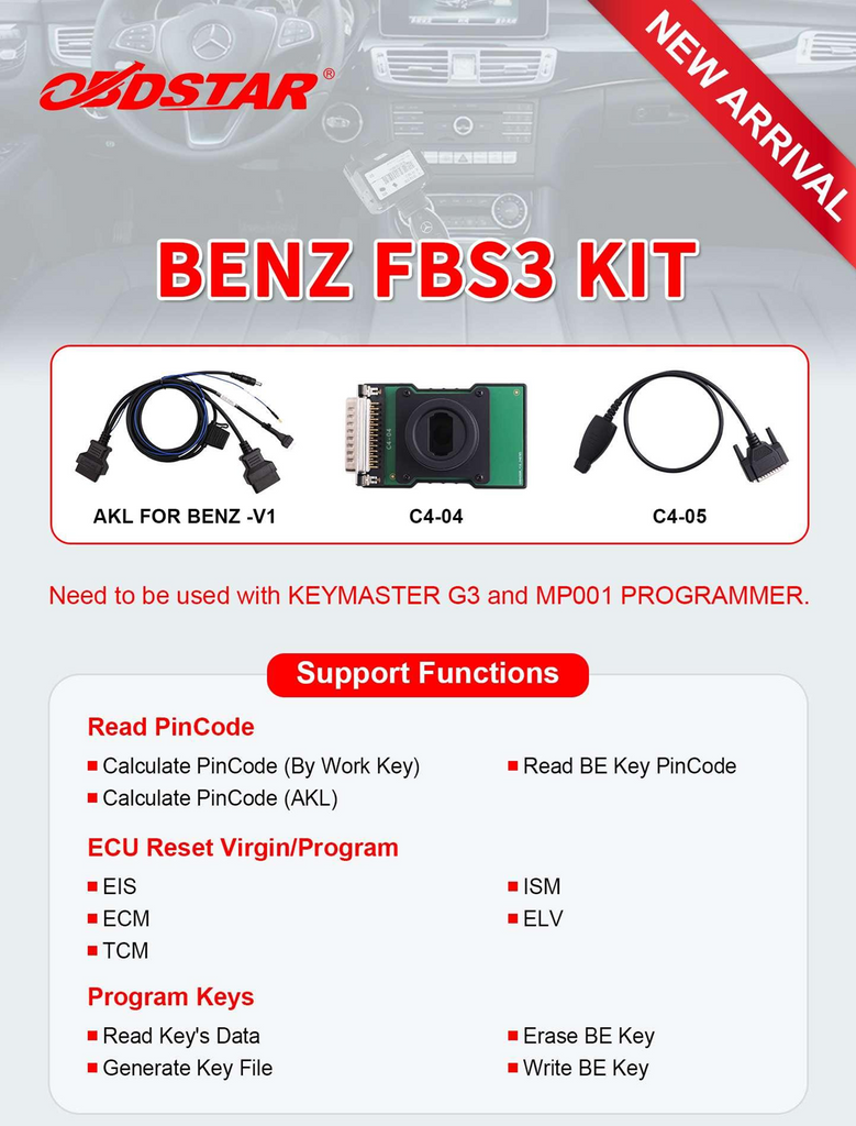 OBDSTAR FBS3 Kit for BENZ Read PinCode ECU Reset Program Keys X300 G3 MP001