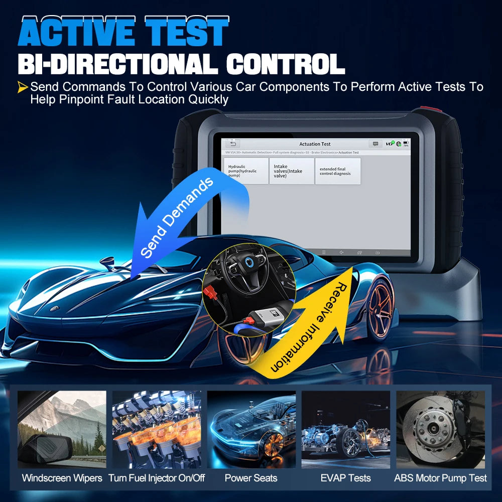 XTOOL IP919 Automotive Diagnostic Scanner ECU Coding OBD2 Topology FCA AutoAuth