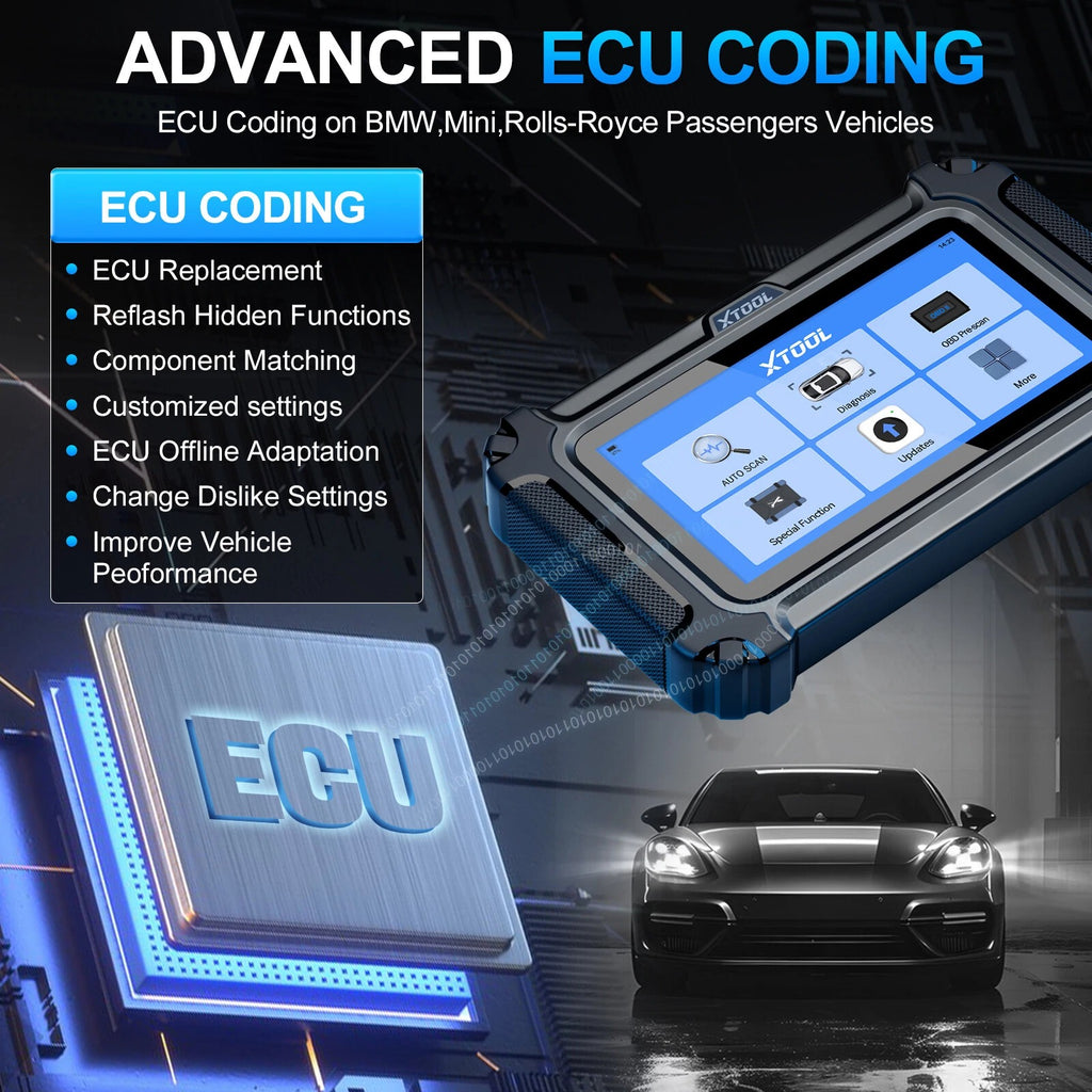 XTOOL IP500 For BMW OBD2 Scanner ECU Coding 23+ Services Bidirectional Auto Scanner