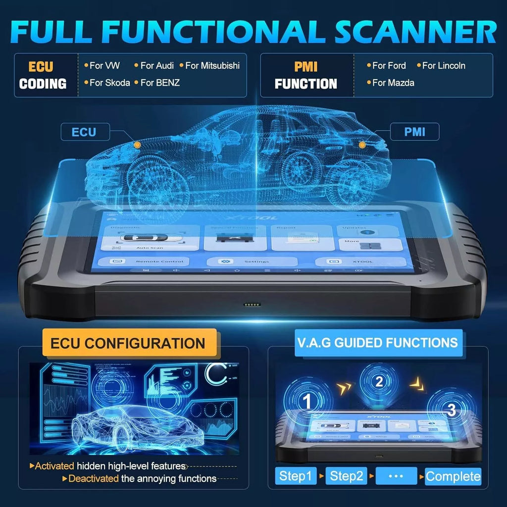 XTOOL IP919 Automotive Diagnostic Scanner ECU Coding OBD2 Topology FCA AutoAuth