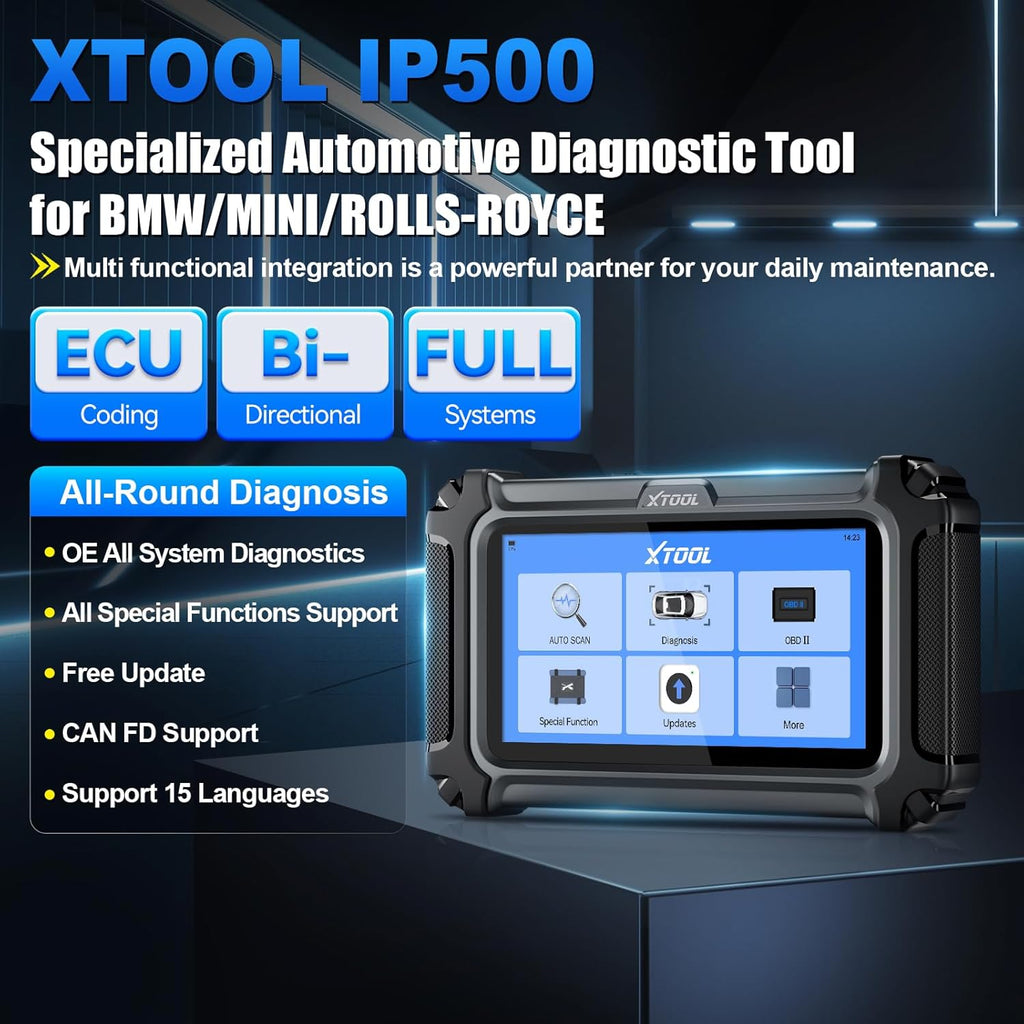 XTOOL IP500 For BMW OBD2 Scanner ECU Coding 23+ Services Bidirectional Auto Scanner