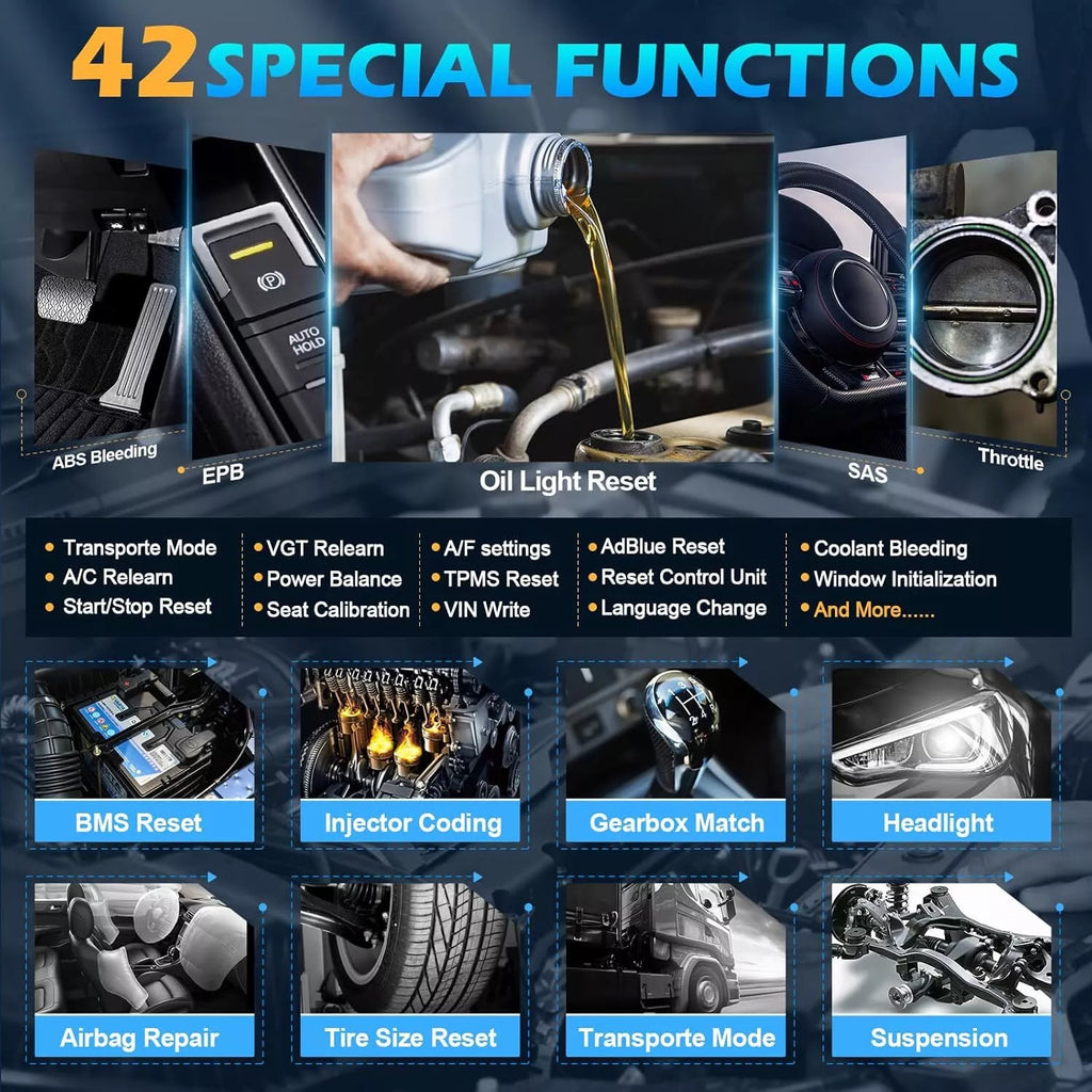 XTOOL IP919 Automotive Diagnostic Scanner ECU Coding OBD2 Topology FCA AutoAuth