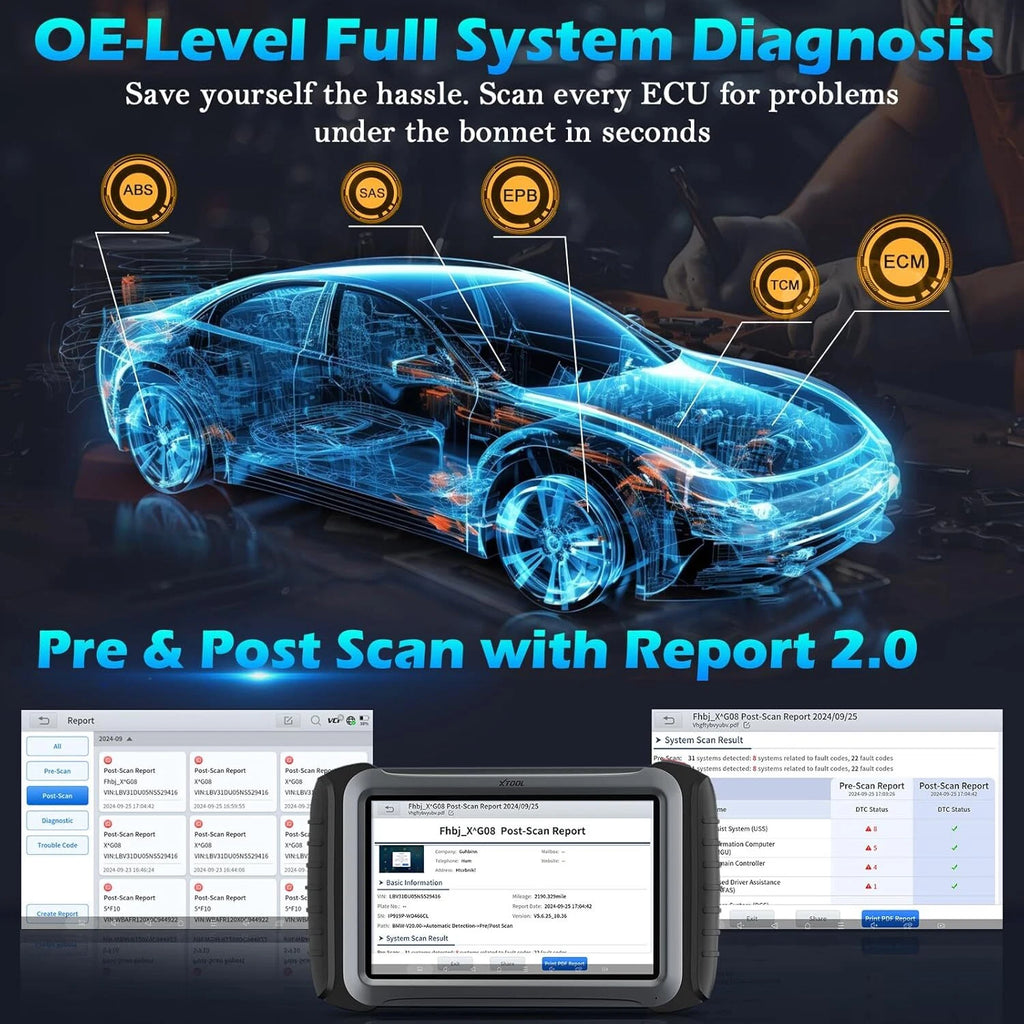 XTOOL IP919 Automotive Diagnostic Scanner ECU Coding OBD2 Topology FCA AutoAuth