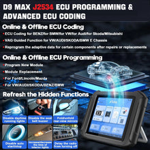 Load image into Gallery viewer, XTOOL D9MAX J2534 ECU Coding And Programming Automotive Best OBD2 Scanner
