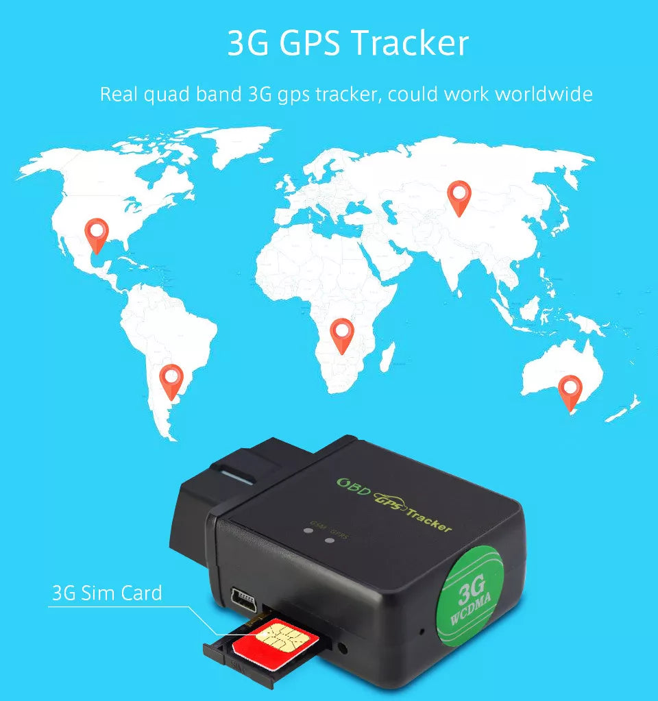 4G GPS TRACKER OBD2 Mini GSM Anti-Theft Vehicle Car Truck Live Realtim ...