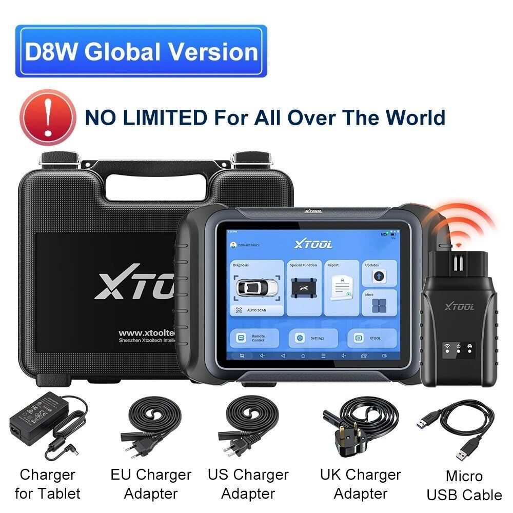 XTOOL D8W Car Diagnostic Tools ECU Coding Bi-directional Scanner Programming