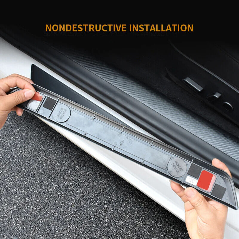 2023 Model Y 4pcs Door Sill Protector Model 3 Wireless LED Magnetic Illuminated