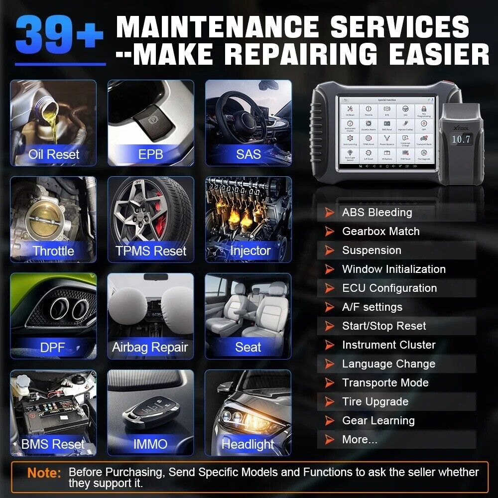 XTOOL A80 H6 OBD2 Bluetooth Scanner Car Diagnostic Tools ECU Coding 39+ Special