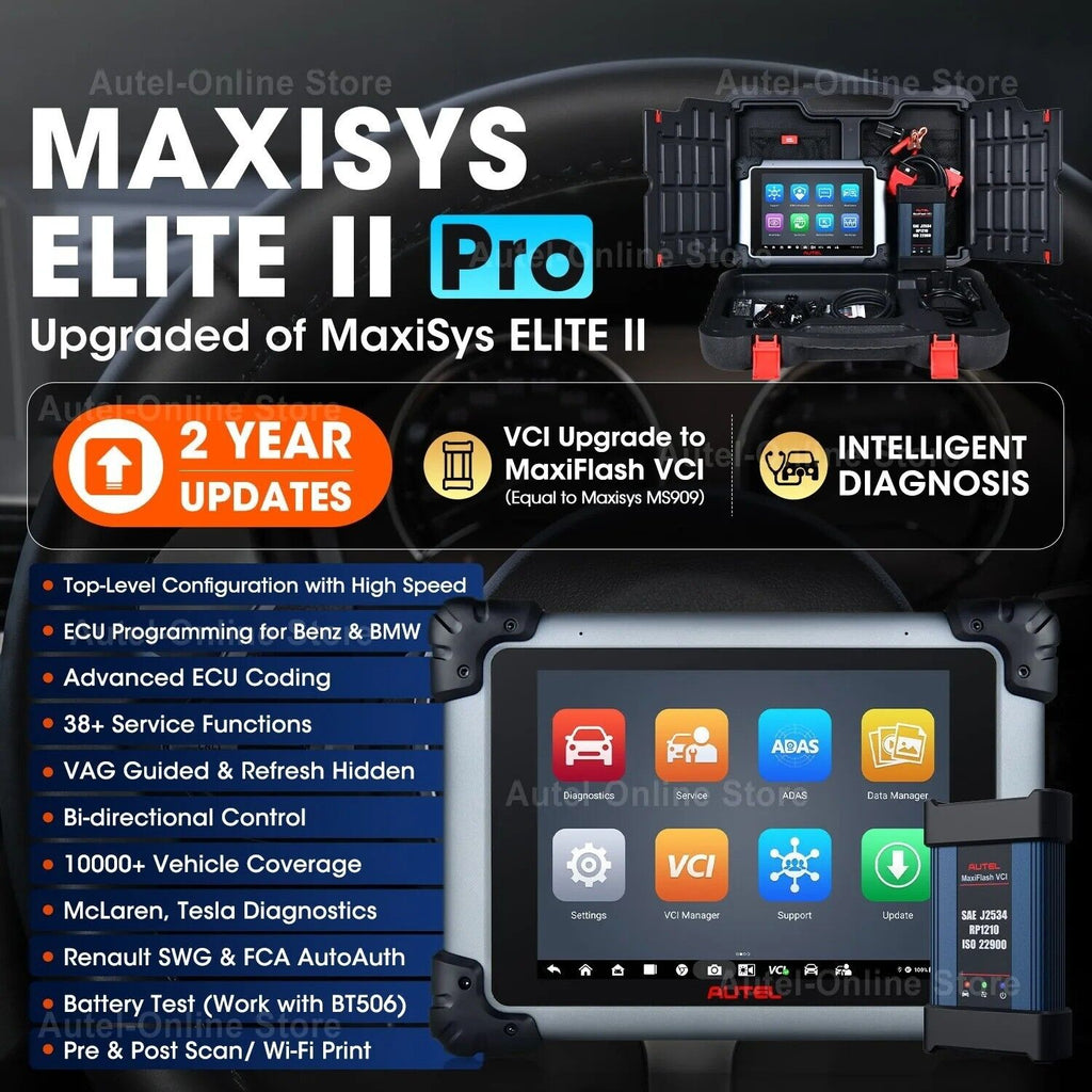 Autel Elite 2 Pro ECU OBD2 Scanner Professional J2534 Diagnostic Tool