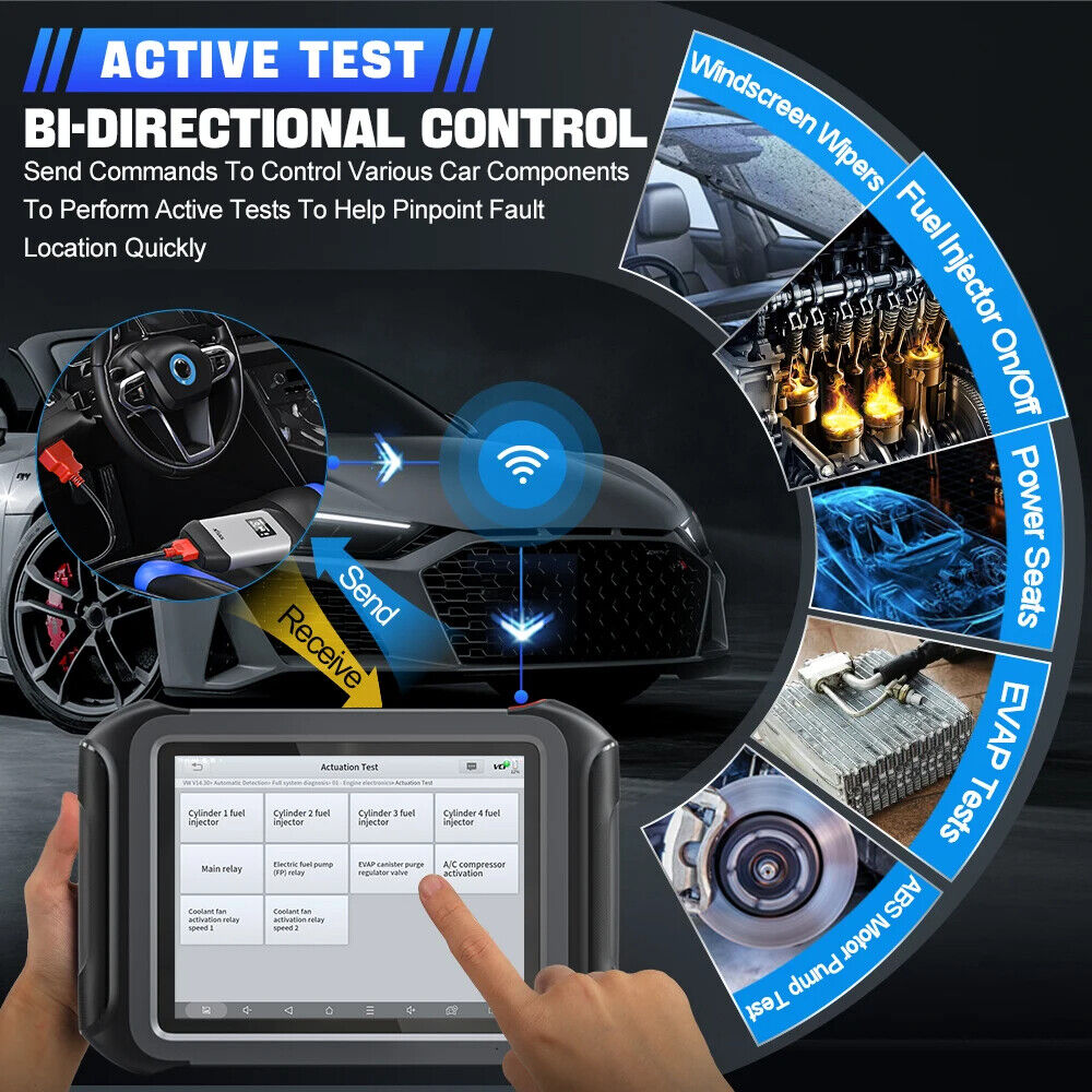 XTOOL D9 D9S Full System Car Diagnostic Tool Bi-Directional Control Topology OBD