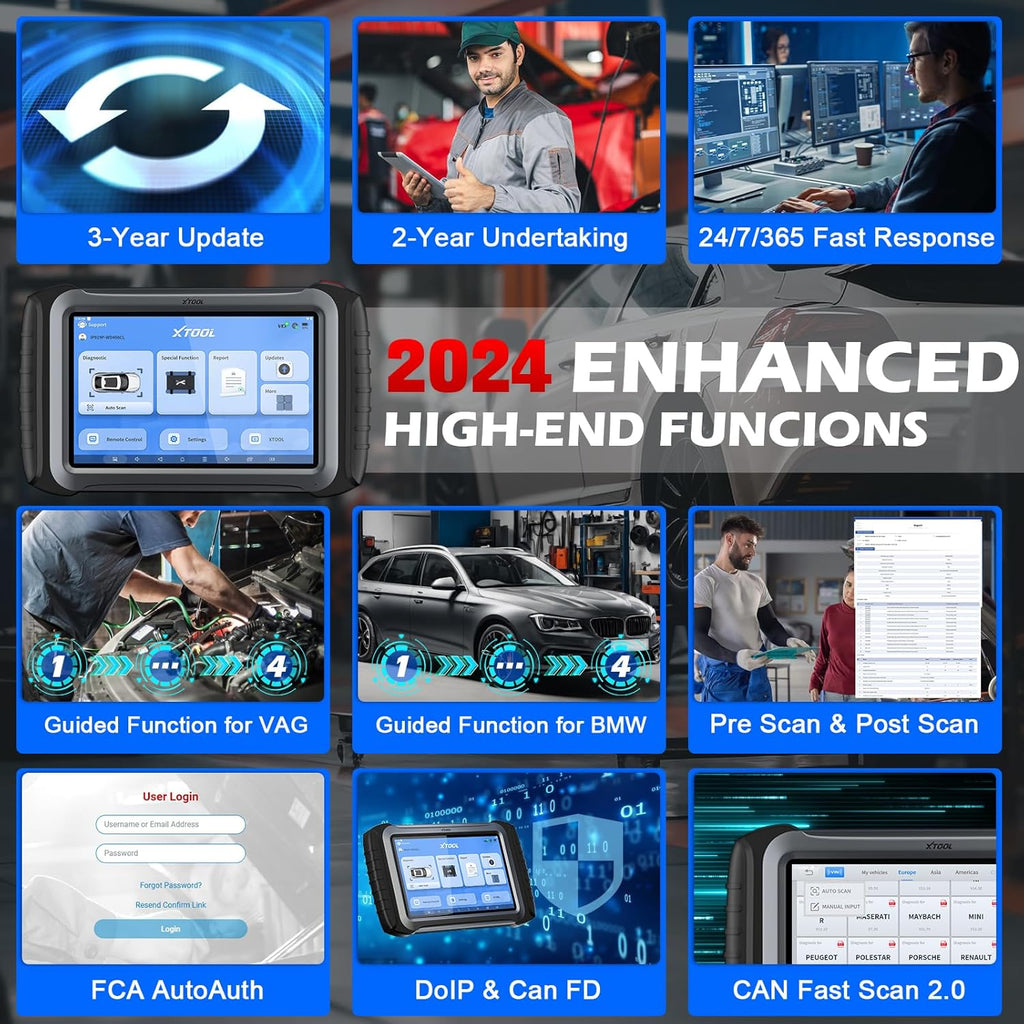 XTOOL IP919 Automotive Diagnostic Scanner ECU Coding OBD2 Topology FCA AutoAuth