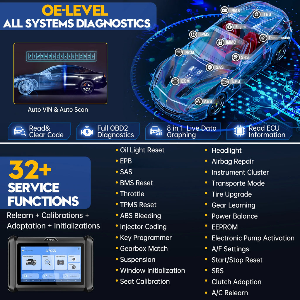 Xtool X100 Pad OBD2 Diagnostic Scan Tool IMMO key Programming Automotive Scanner