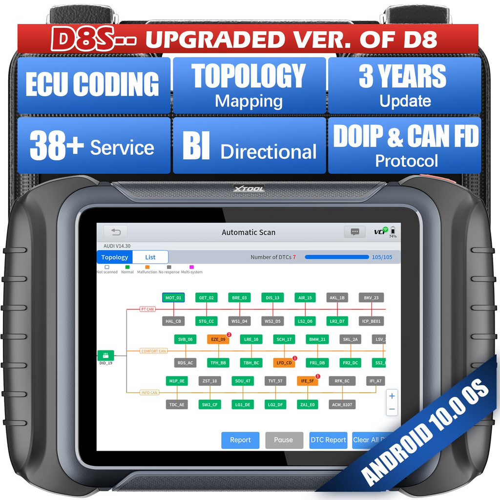 XTOOL D8S Update of XTOOL D8 Car Diagnostic Scanner Automotive Tools ECU Coding