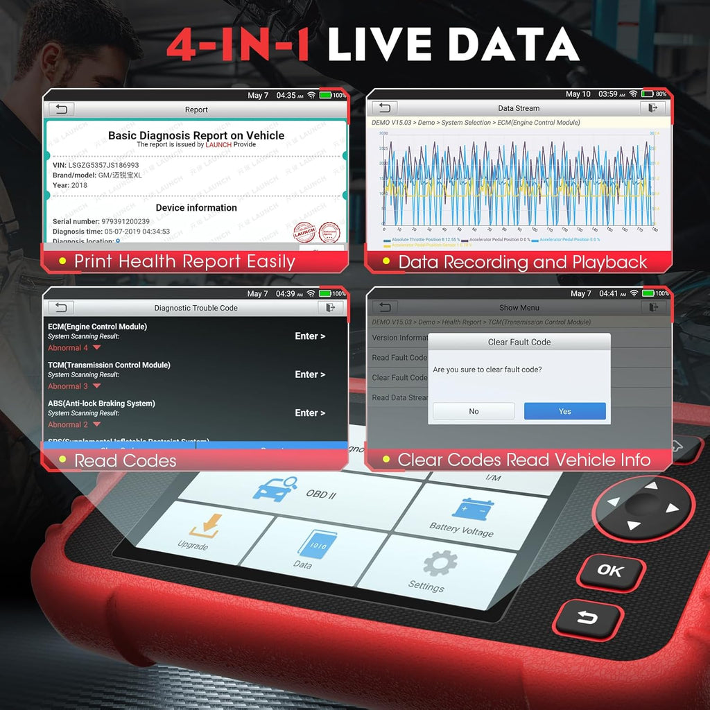 AUSTRALIAN CARS - LAUNCH CRP123X Diagnostic Scanner Tool OBD2 Fault Code Reader