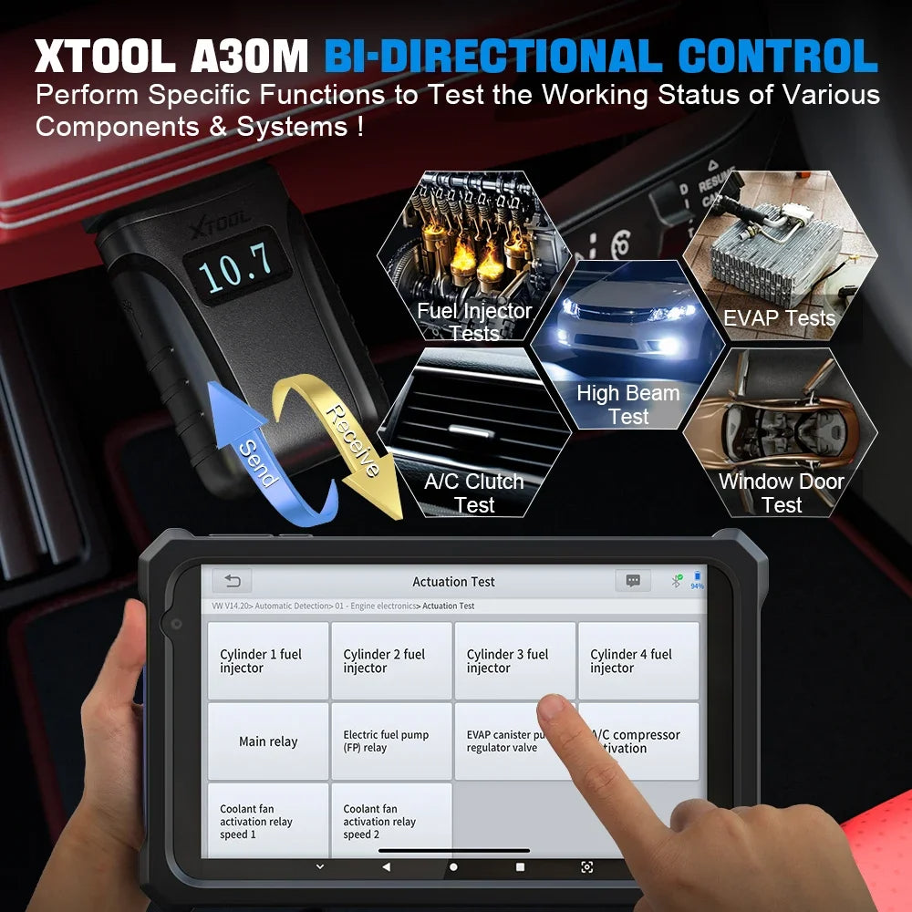 XTOOL A30M bluetooth OBD2 Scanners For Automotive Code Reader TPMS CANFD Protocol