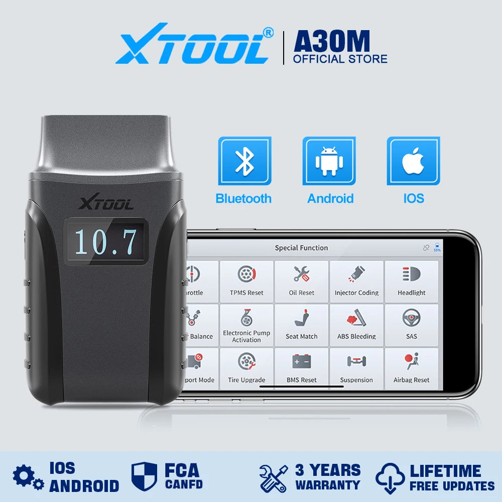 XTOOL A30M bluetooth OBD2 Scanners For Automotive Code Reader TPMS CANFD Protocol