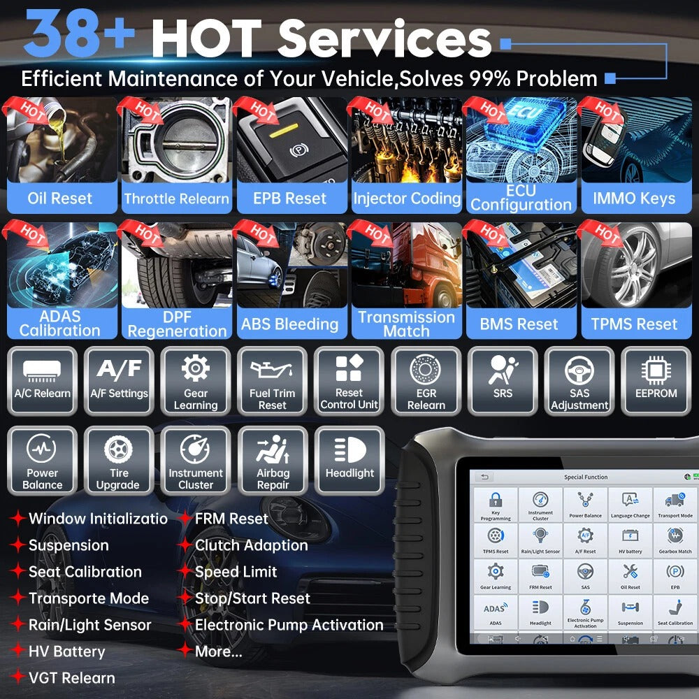 XTOOL IP900S OBD2 Scanner ECU Coding IMMO Automatic Car Code Reader FCA AutoAuth