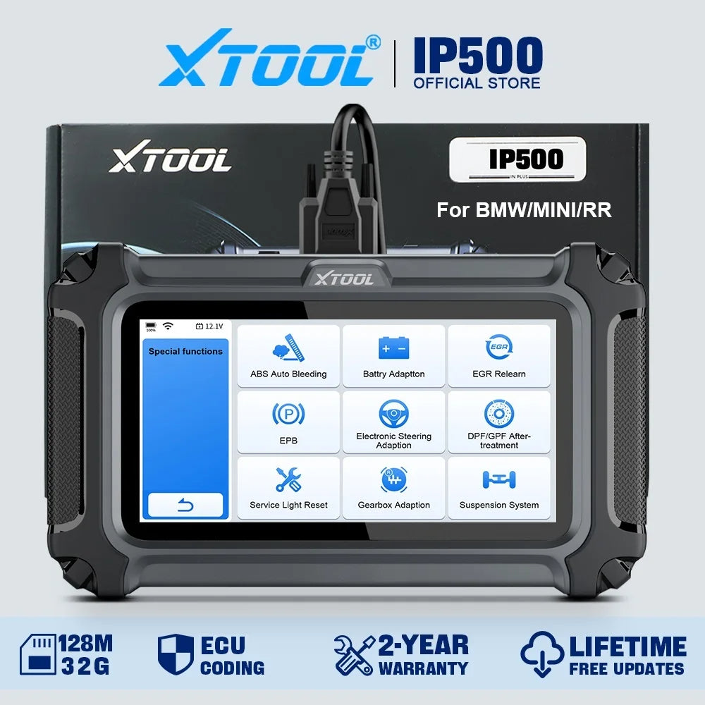 XTOOL IP500 For BMW OBD2 Scanner ECU Coding 23+ Services Bidirectional Auto Scanner