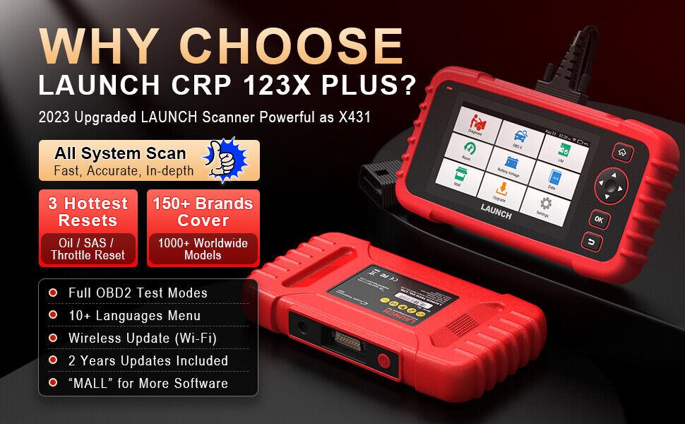New LAUNCH X431 CRP123X plus OBD2 Scanner DIY Code Reader Car Diagnostic Tool