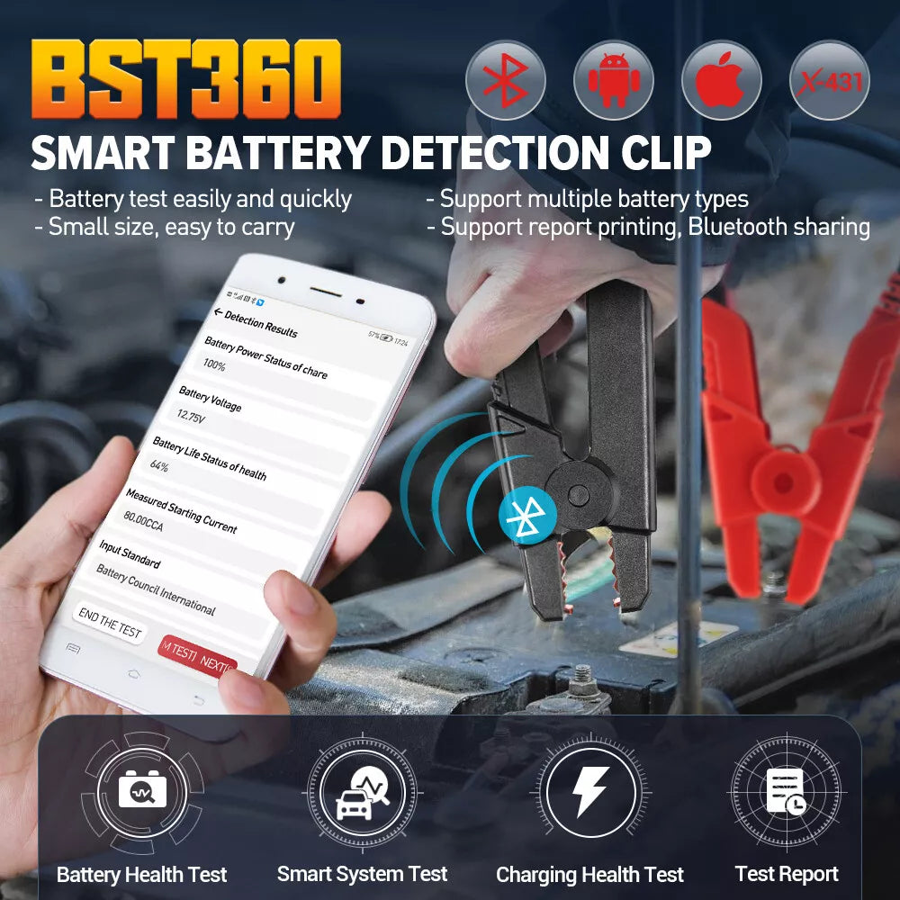 LAUNCH BST360 – Bluetooth Car Battery Tester for 6V-16V Batteries