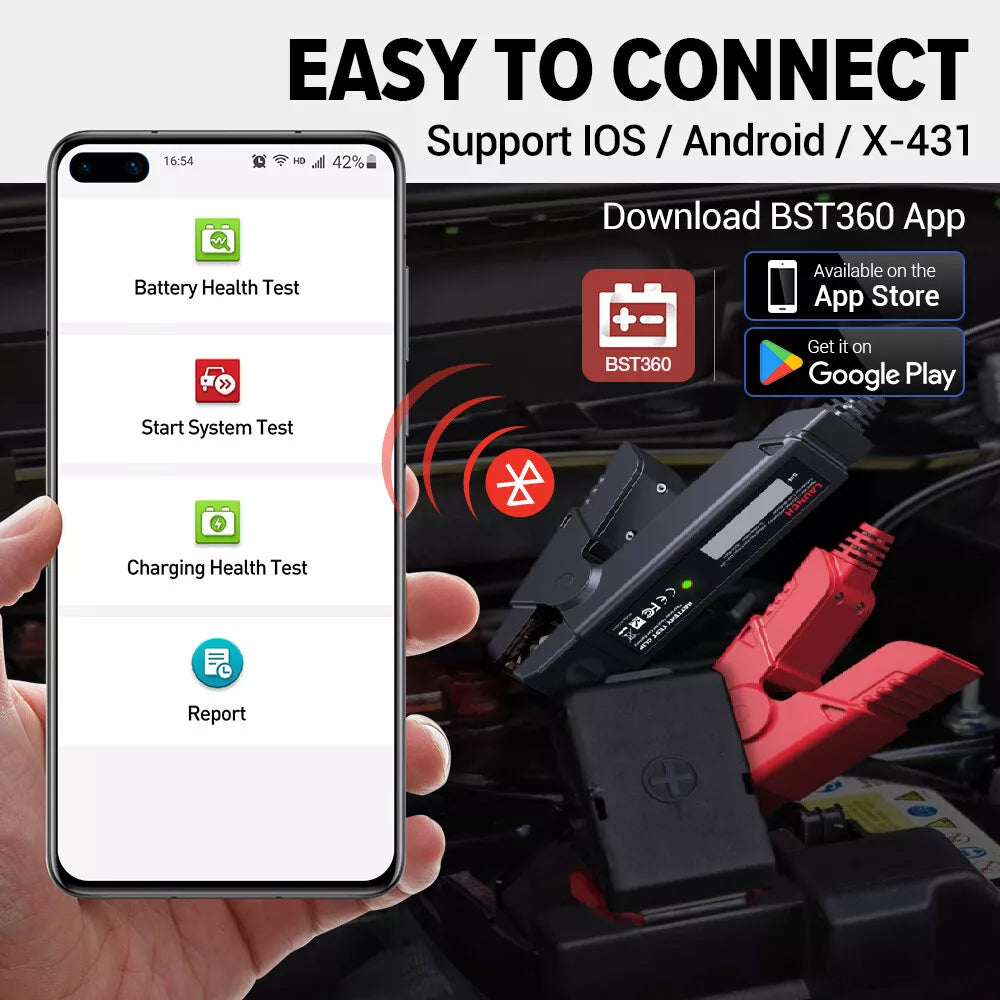 LAUNCH BST360 – Bluetooth Car Battery Tester for 6V-16V Batteries