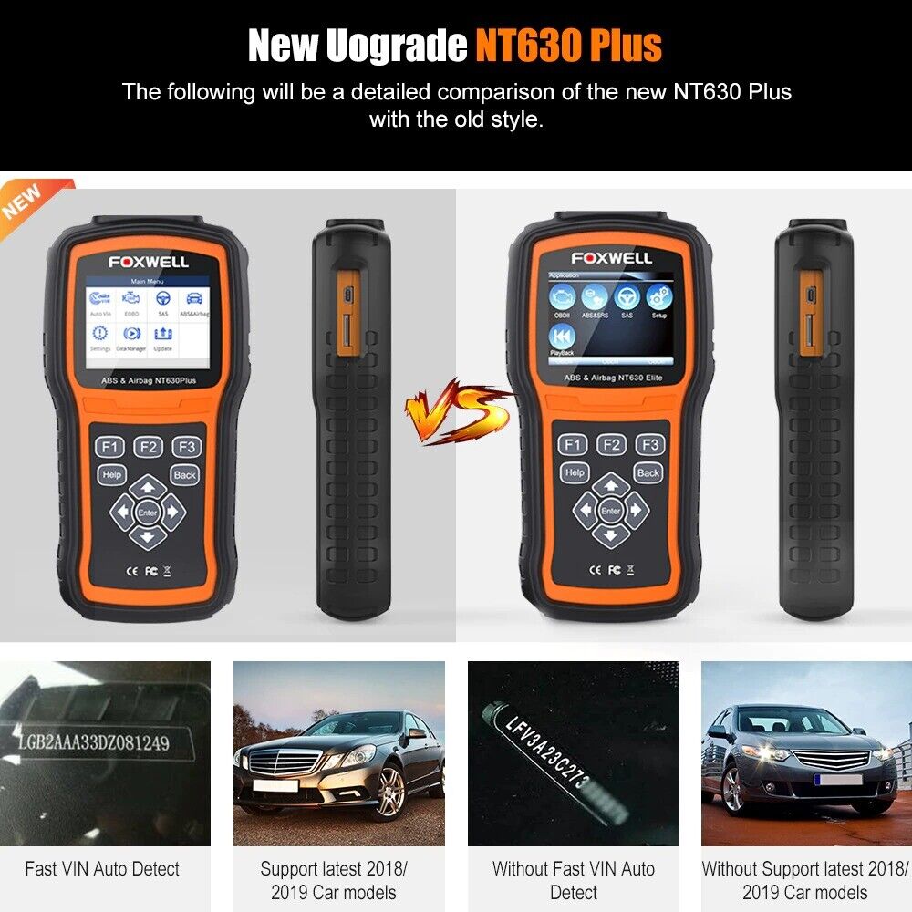 Foxwell NT630 Plus OBD2 ABS Bleeding SRS SAS Code Reader Scanner Diagnostic Tool - Auto Lines Australia
