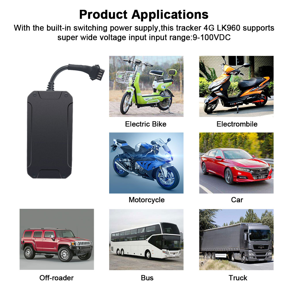 4G LTE GPS Vehicle Tracker Cut Off Oil Engine Motorcycle Live Locator Tracking