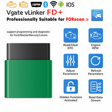 Load image into Gallery viewer, Vgate vLinker FD ELM327 Bluetooth Scanner OBD2 Car Auto Diagnostic Tool For Ford