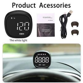 Vjoycar 2022 New Car Vehicles GPS Speedometer HUD Display MPH KMH Clock Compass