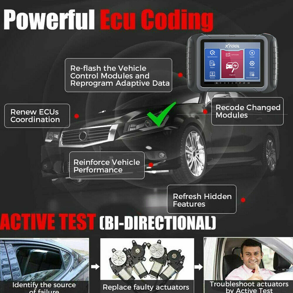 XTOOL D8 Auto All Systems Diagnosis Scanner CANFD Car ECU Coding Key Programming