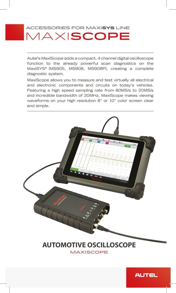 Autel MaxiScope MP408 4 Channel Automotive Oscilloscope Kit Diagnostic Tool Scan