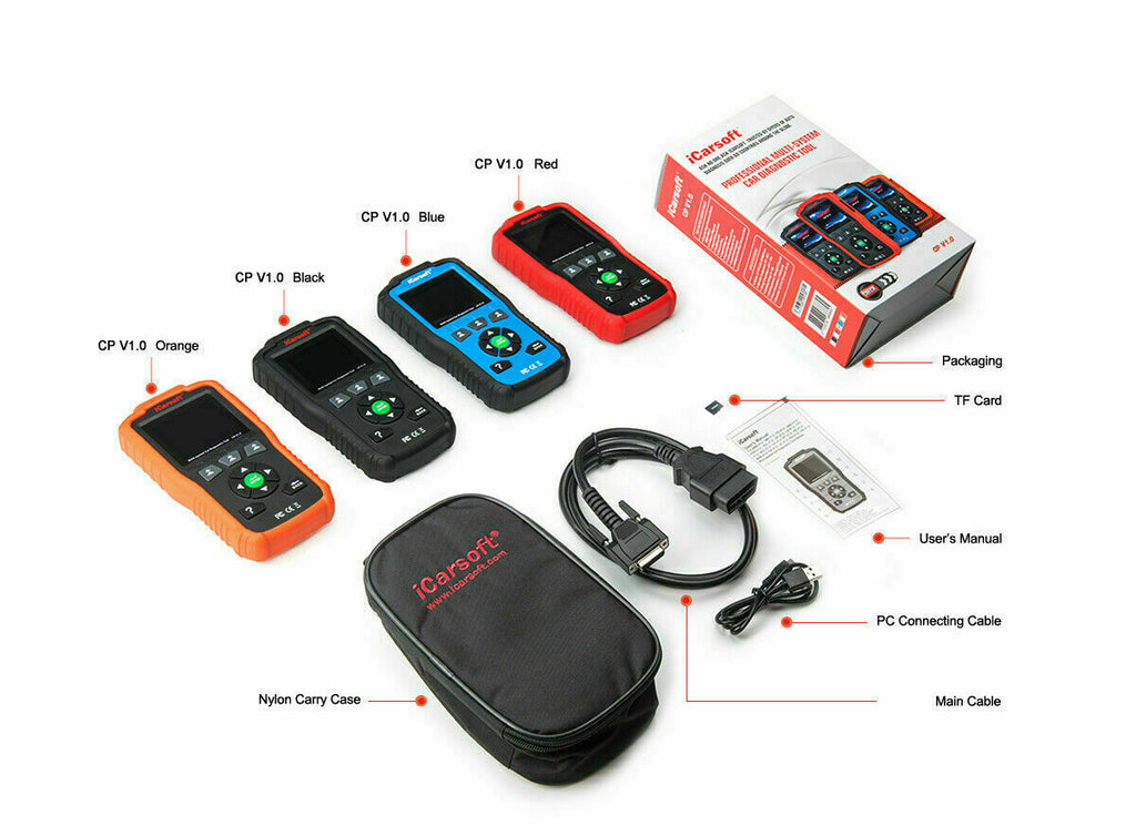 ICARSOFT CP V1.0 OBD2 DIAGNOSTIC CODE SCANNER RESET TOOL FOR CITROEN PEUGEOT. F5