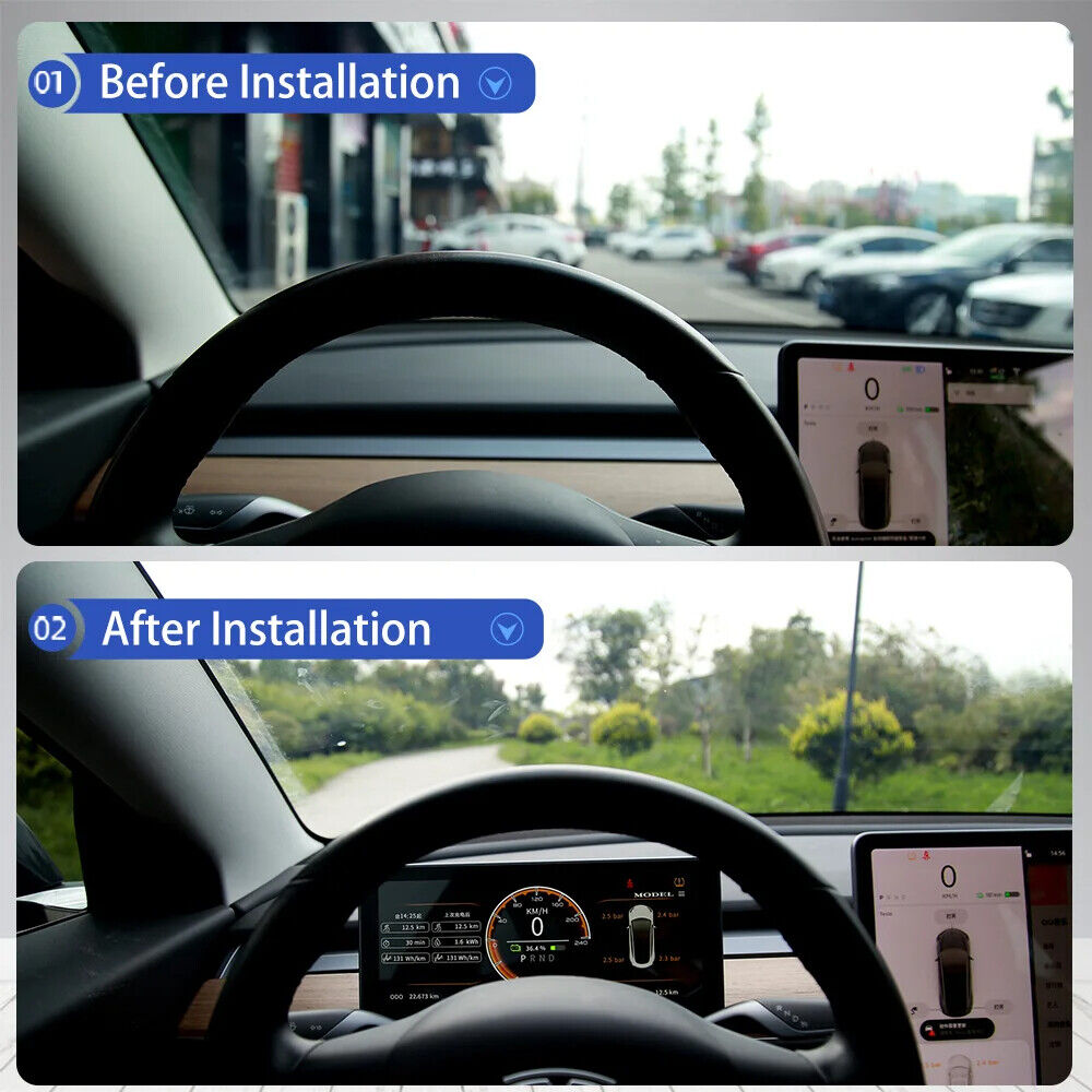 Digital HUD for Tesla Model 3 Performance On-board Computer LCD Display Speed