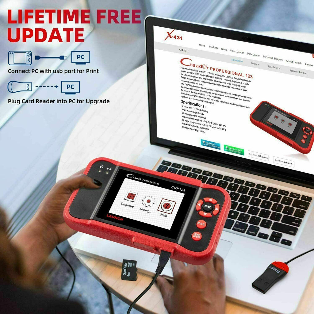LAUNCH OBD2 Scanner CRP123 ABS SRS Engine Transmission Car Diagnostic Scan Tool