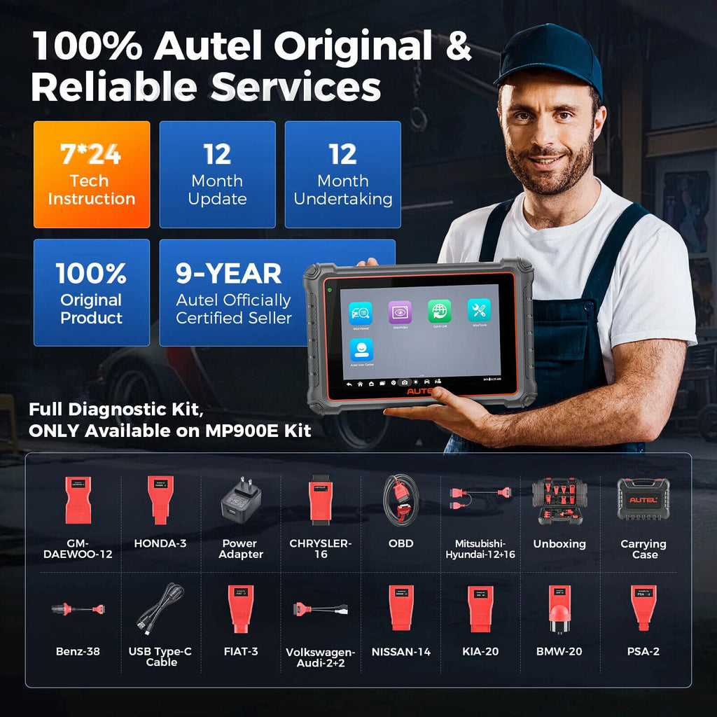 Autel MaxiPRO MP900E MP900 KIT Automotive Diagnostic Tools OBD2 Scanner ECU