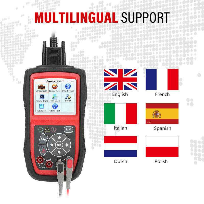 AUTEL AL539B OBD2 Car Fault Code Reader Scanner & Battery Test Diagnostic Tool
