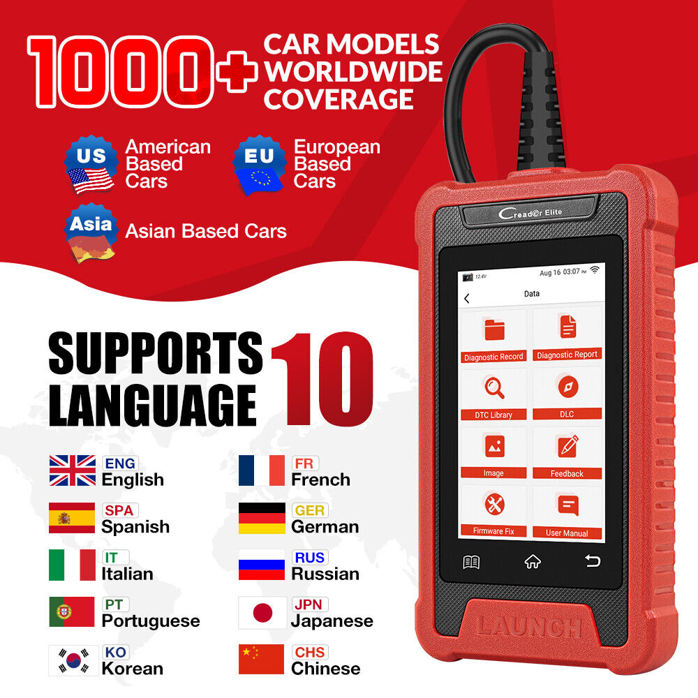 CRE200 OBD2 Car Diagnostic Tool OBD Engine ABS SRS Airbag Read Clear Error Code - Auto Lines Australia