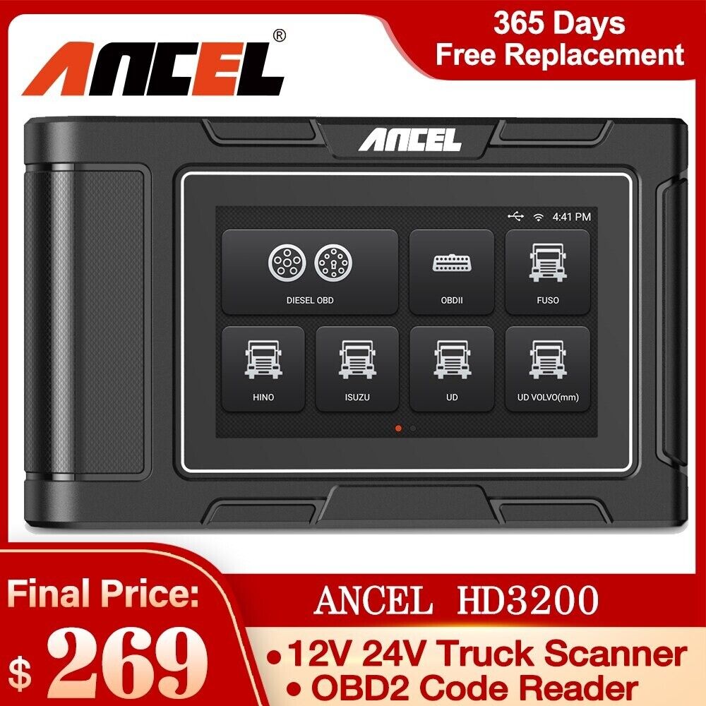 ANCEL HD3200 24V Heavy Duty Diesel Truck Diagnostic Scanner Car Full System DPF