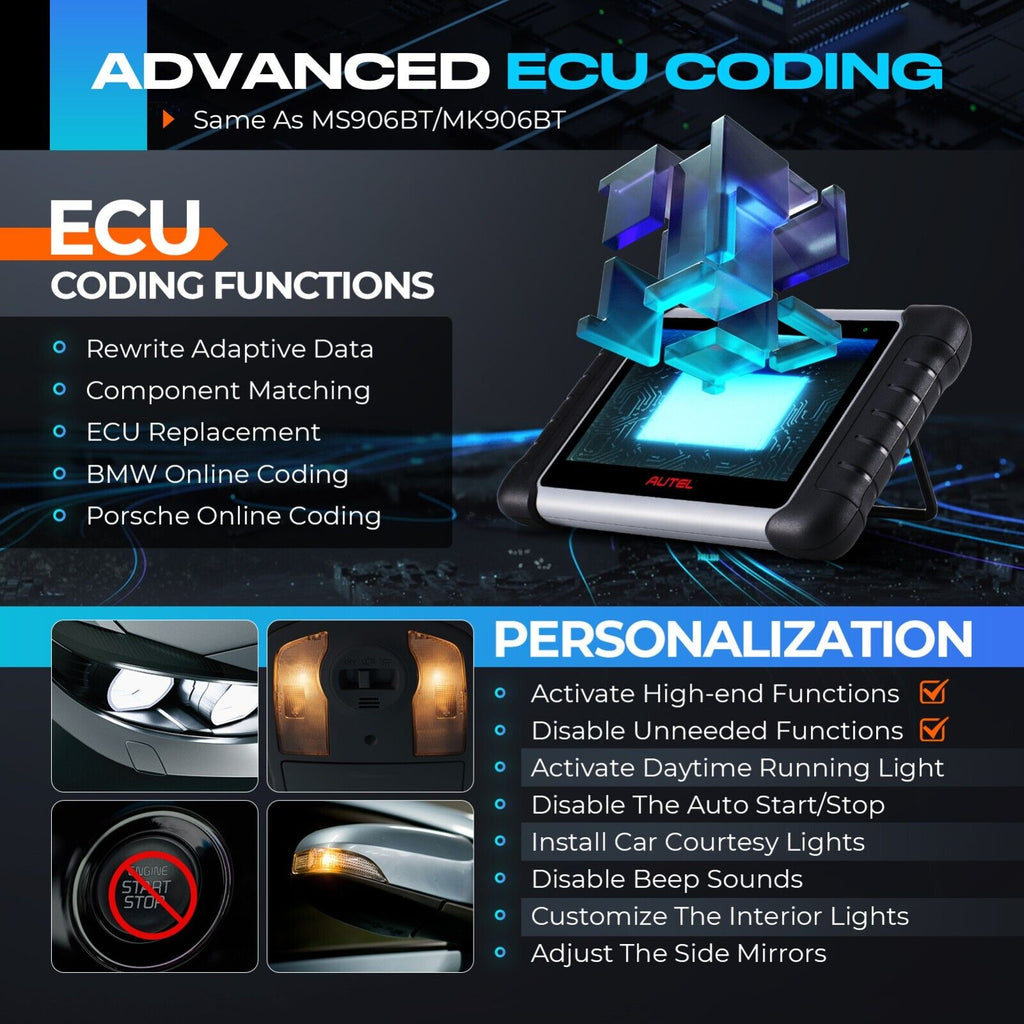 Autel MaxiPRO MP808S MP808 S Bi-Directional OBD2 Scanner ECU Coding Upgrade of  DS808 - Auto Lines Australia