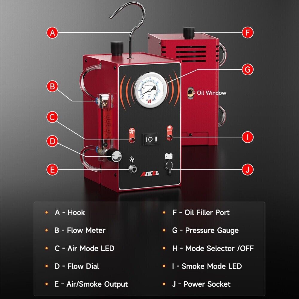ANCEL S300 Smoke Machine Automotive EVAP Leak Detector Tester Fuel Pipe Vacuum - Auto Lines Australia