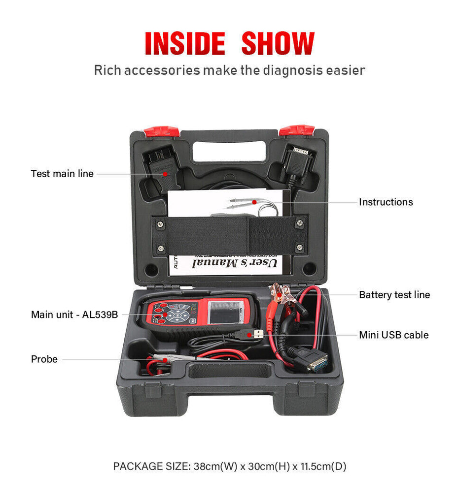 AUTEL AL539B OBD2 Car Fault Code Reader Scanner & Battery Test Diagnostic Tool