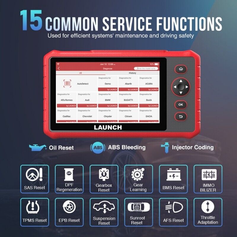 LAUNCH CRP909X OBD2 Scanner All Full System ECU DPF TPMS Car Diagnostic Tool - Auto Lines Australia