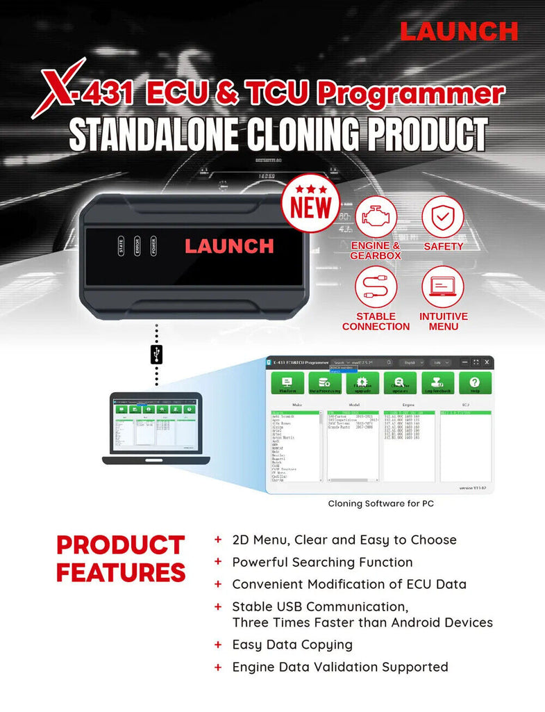 Launch X431 ECU TCU Programmer Standalone PC Version Supports Checksum