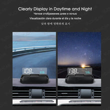 Load image into Gallery viewer, Auto-Lift Mirror GPS HUD Large Clear Speed Projector KM/H MPH Clock For All Car
