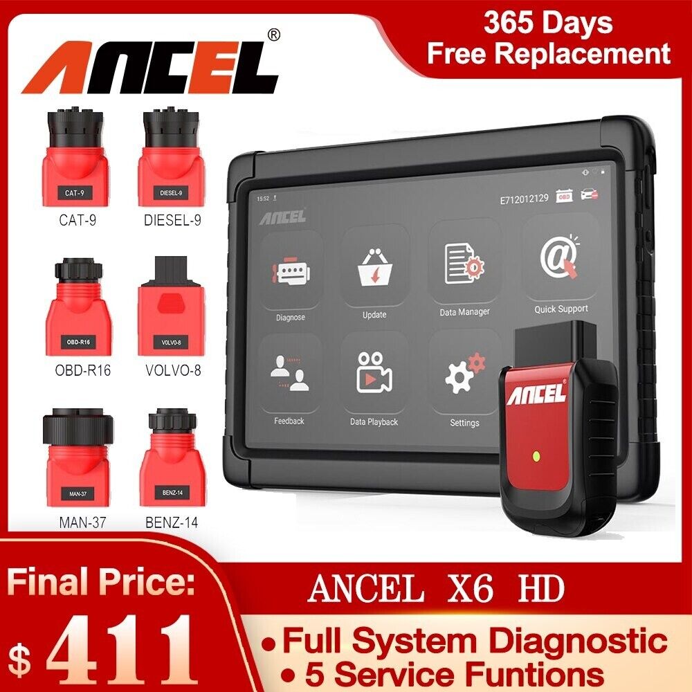 Ancel X6 HD OBD2 Scanner Heavy Duty Truck Diagnostic Scanner Tool Full System - Auto Lines Australia