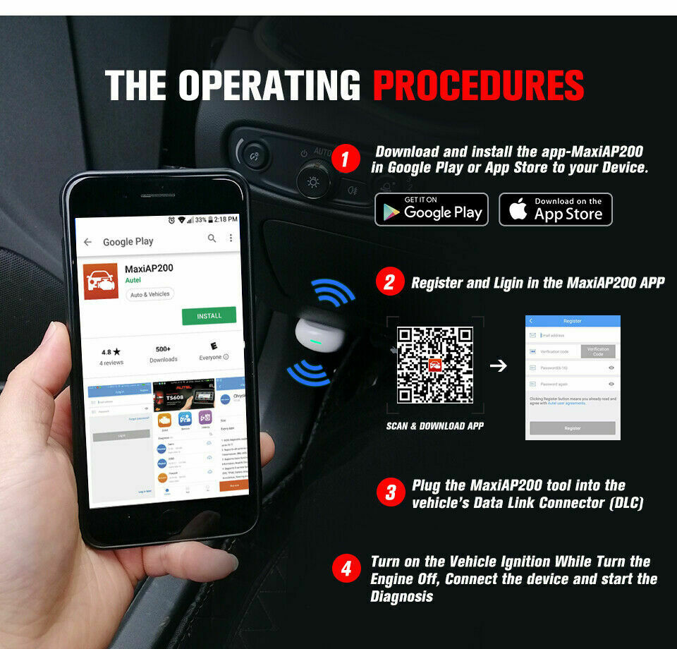 Autel AP200 Bluetooth OBD2 Diagnostic Scan Tool - Auto Lines Australia