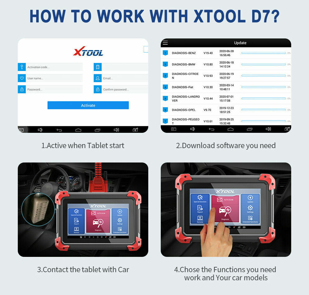 XTOOL D7 OBD2 Scanner ALL System Car Diagnostic Tool