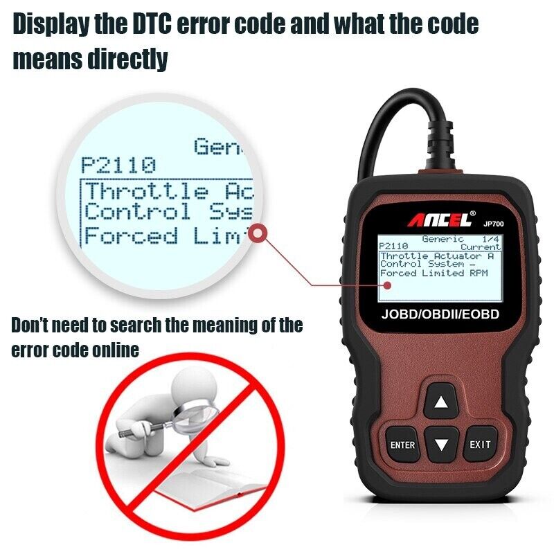 Ancel JP700 OBD2 Car Diagnostics Scanner JOBD EOBD Code Reader OBD2 Auto Scanner