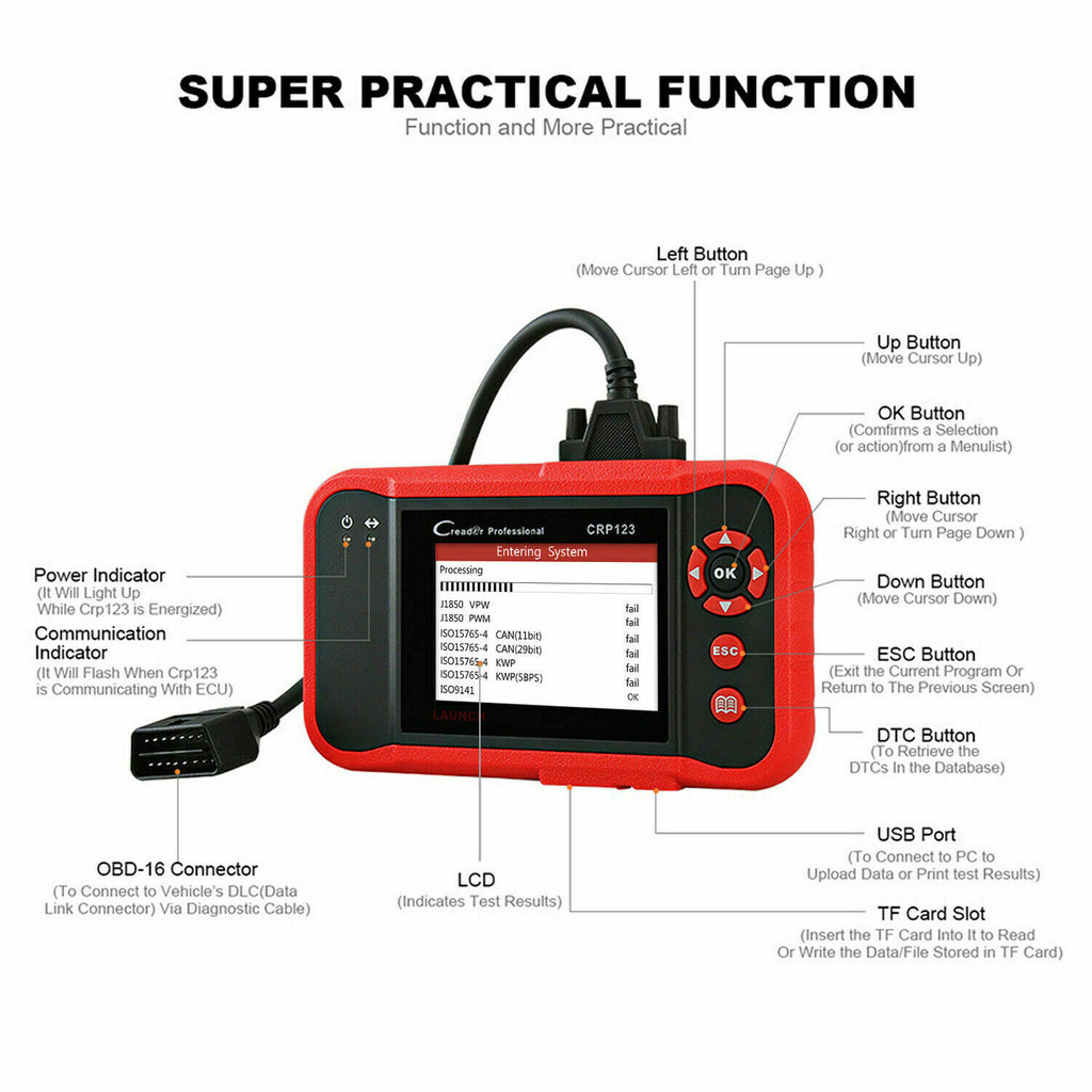 LAUNCH OBD2 Scanner CRP123 ABS SRS Engine - Auto Lines Australia