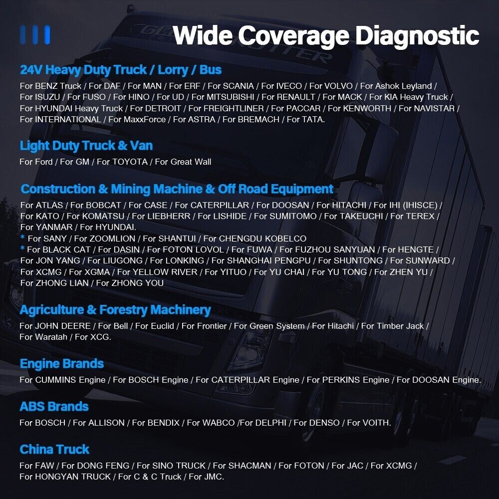 ANCEL X7 HD Heavy Duty Truck Scanner Full System 24V Diagnostic Tool OBD2 DPF